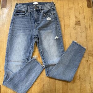 Pistola Skinny Jeans Size 26 Scissor Cut Hem Light Wash Distressed High Waisted